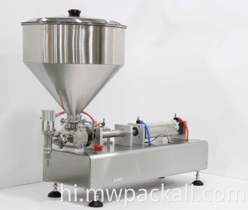 निर्यात मानक के साथ गर्म बिक्री वायवीय हाथ से संचालित जाम / क्रीम भरने की मशीन 50 मि.ली